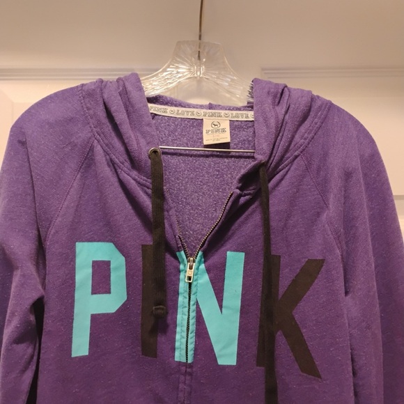 PINK Victoria’s Secret Purple Hoodie Sweatshirt Basic Style circa 2012 Size L - Picture 6 of 9